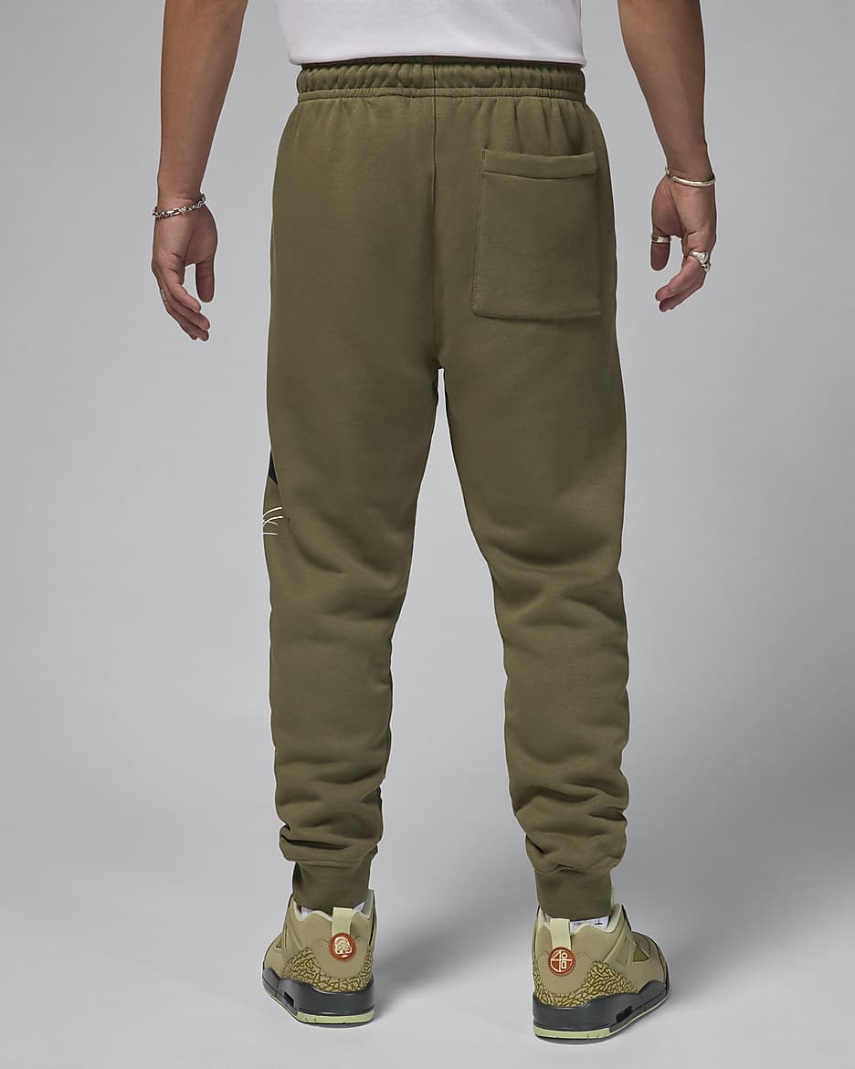 Olive green jordan sweatpants top